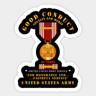 Army - Good Conduct w Medal w Ribbon - 45  Years Sticker